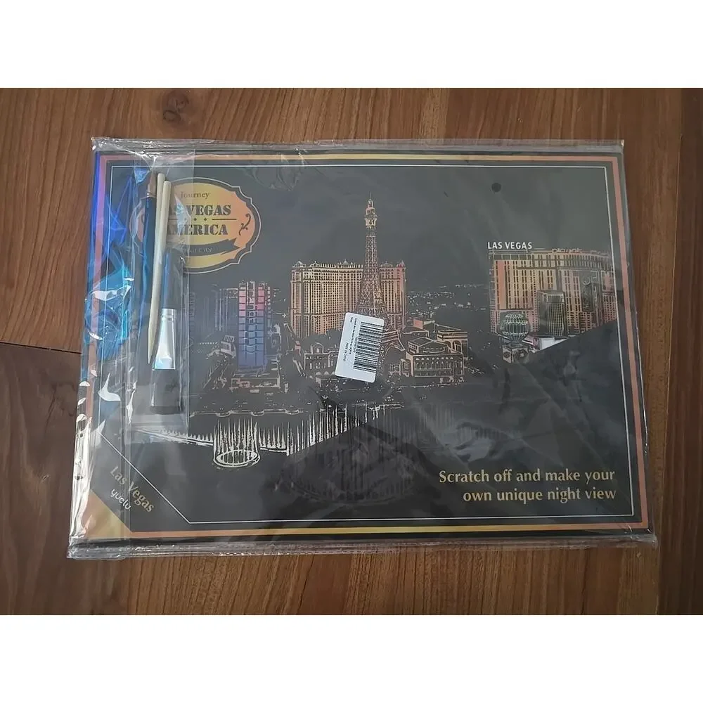2 Pack Scratch Art Rainbow Painting Paper, Sketch Pad DIY Night View...